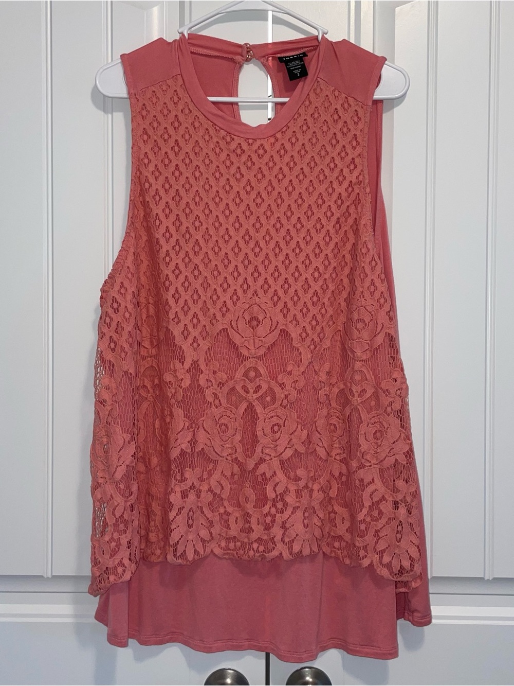 torrid Coral Lace Overlay Sleeveless Camisole